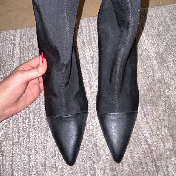 NWOT Zara Black Pointed Toe Booties - Picture 6 of 6